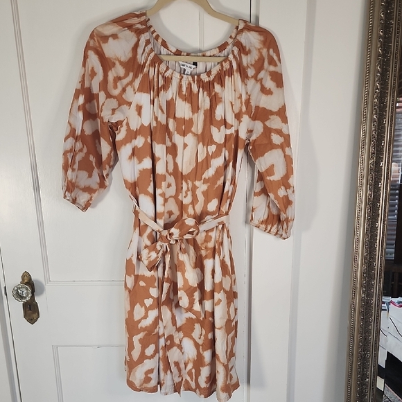Elizabeth & James Uptown Dayglow cotton long sleeved dress size M - Picture 2 of 4